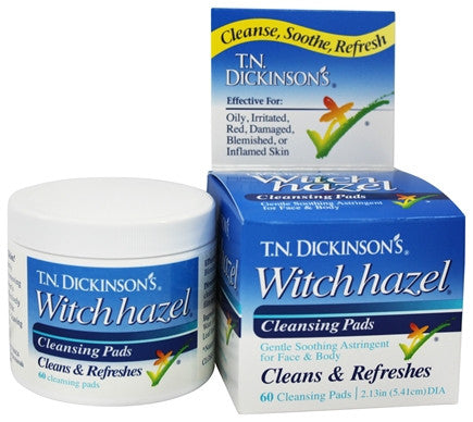 Witch hazel cleansing pads